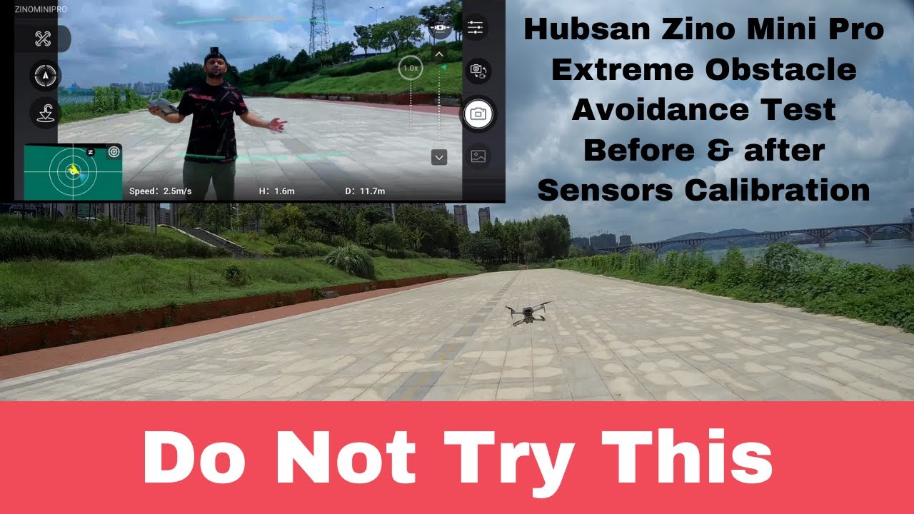 Hubsan Zino Mini Pro Obstacle avoidance test before after calibration