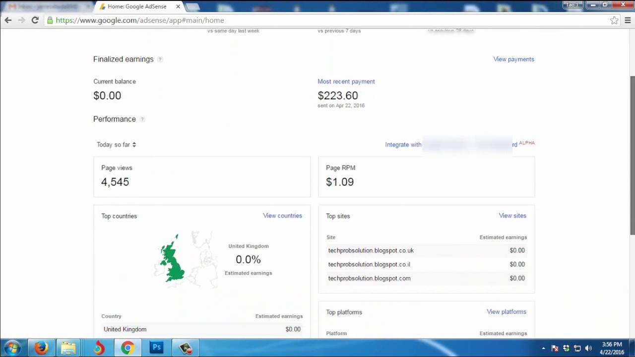 Automatic payment pending Google Adsense