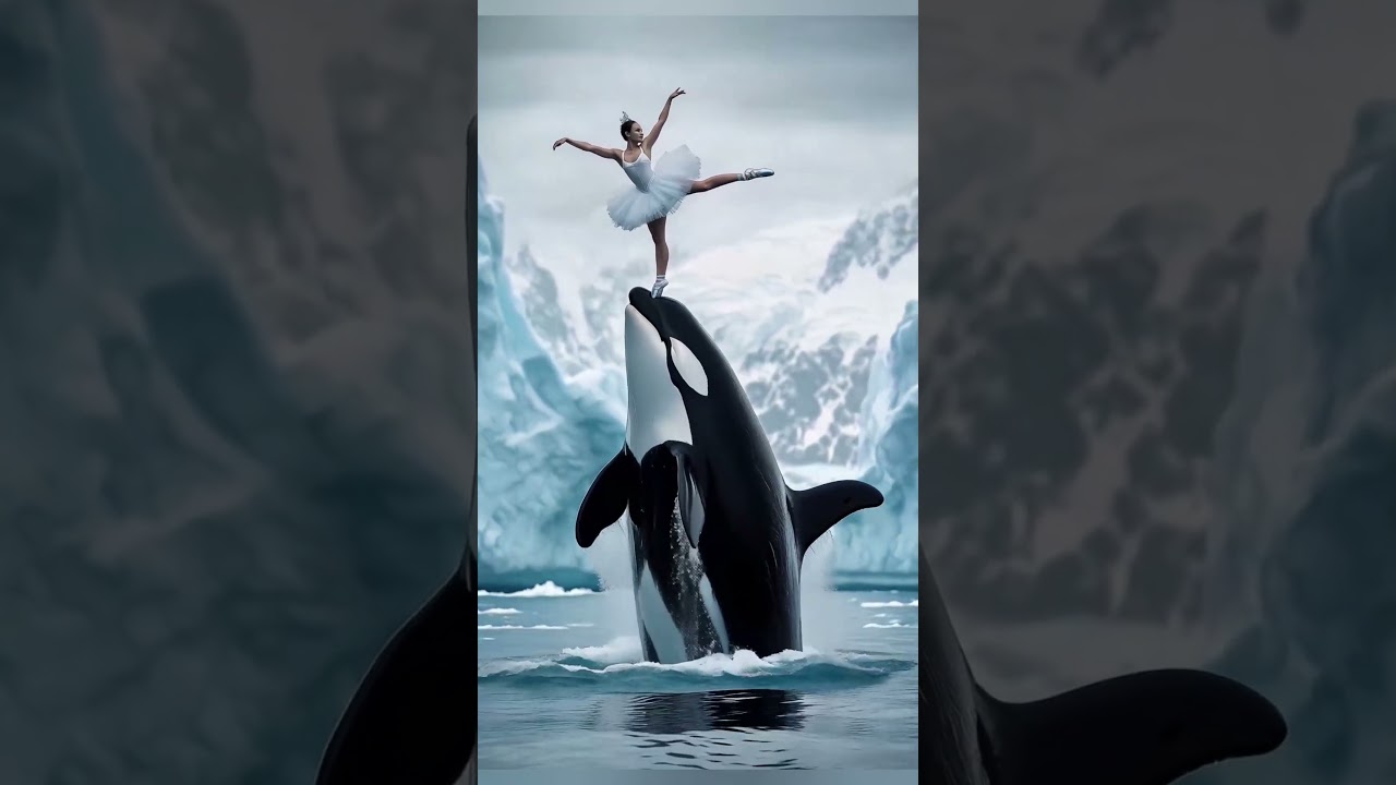 Elegant Dance on a Dolphin&rsquo;s Nose! 🐬✨ #AIAnimation #FantasyDance