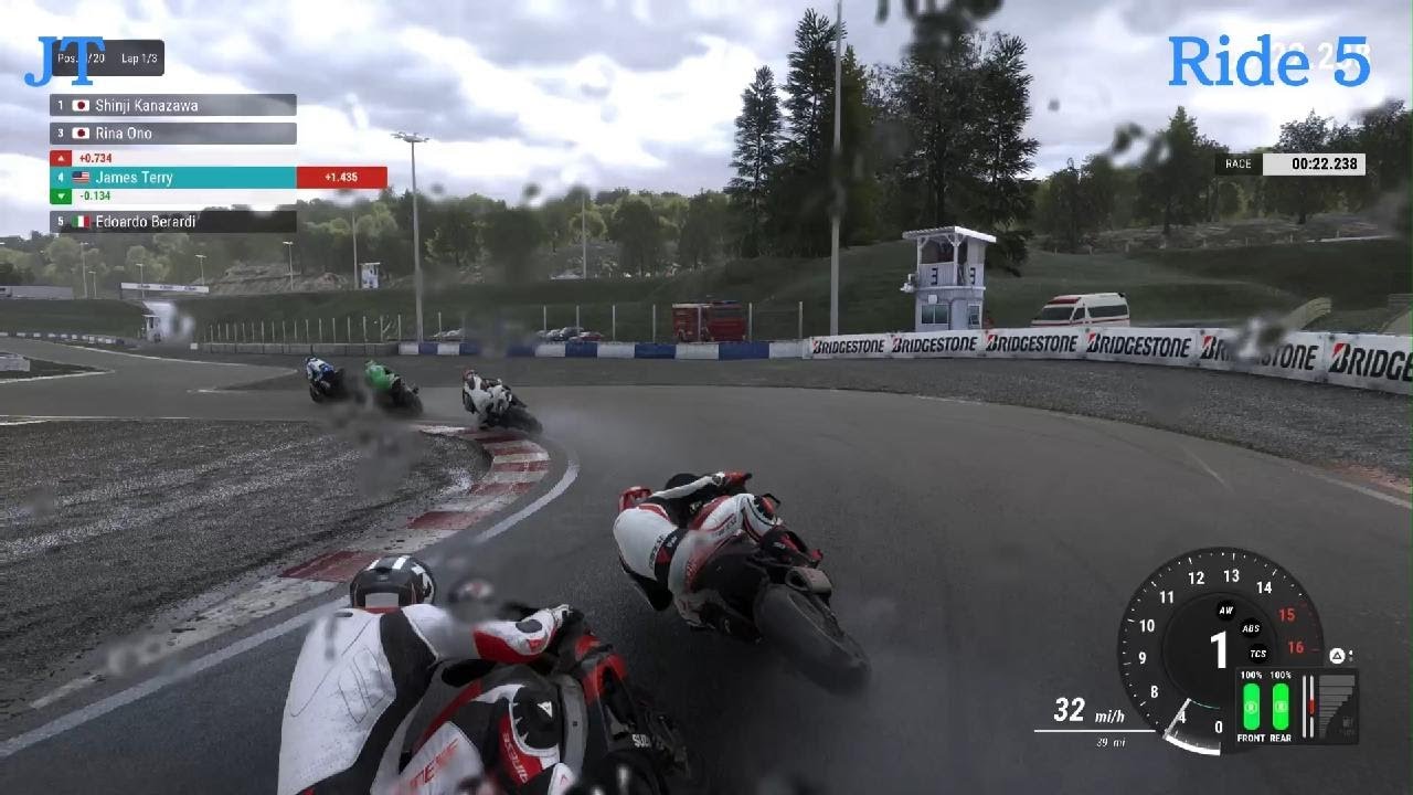 RIDE 5-PS5-Okayama International GP Circuit Race #2-JT Pushing The BMW M1000RR On Wet Day