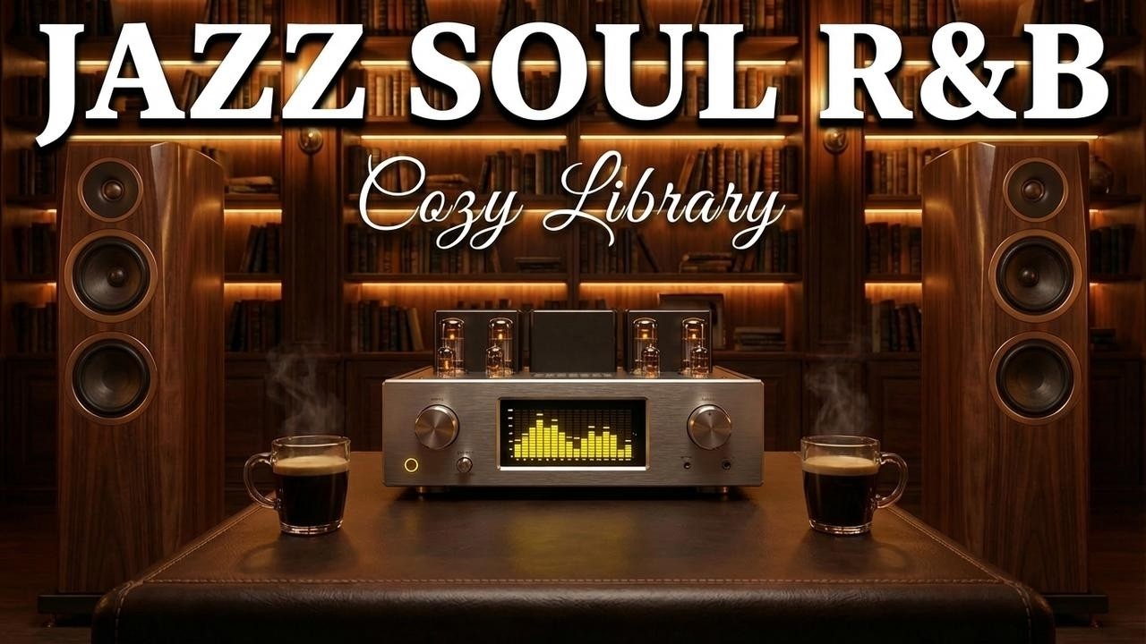 Smooth Jazz & Soulful R&B – Cozy Library Sanctuary for Deep Focus & Inspiration
