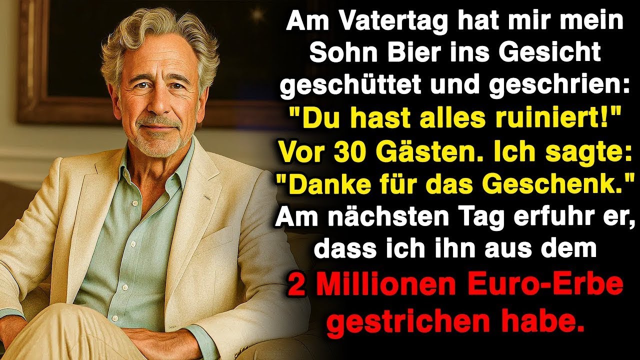 Am Vatertag warf mir mein Sohn Bier ins Gesicht und sagte  „Du hast alles ruiniert!“ Ich lächelte