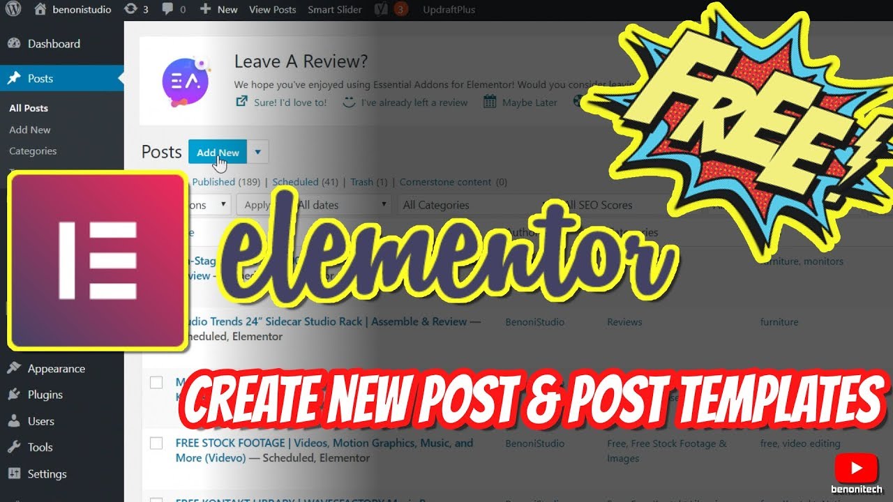 Elementor | How To Create a Single Post and Post Templates w/FREE version