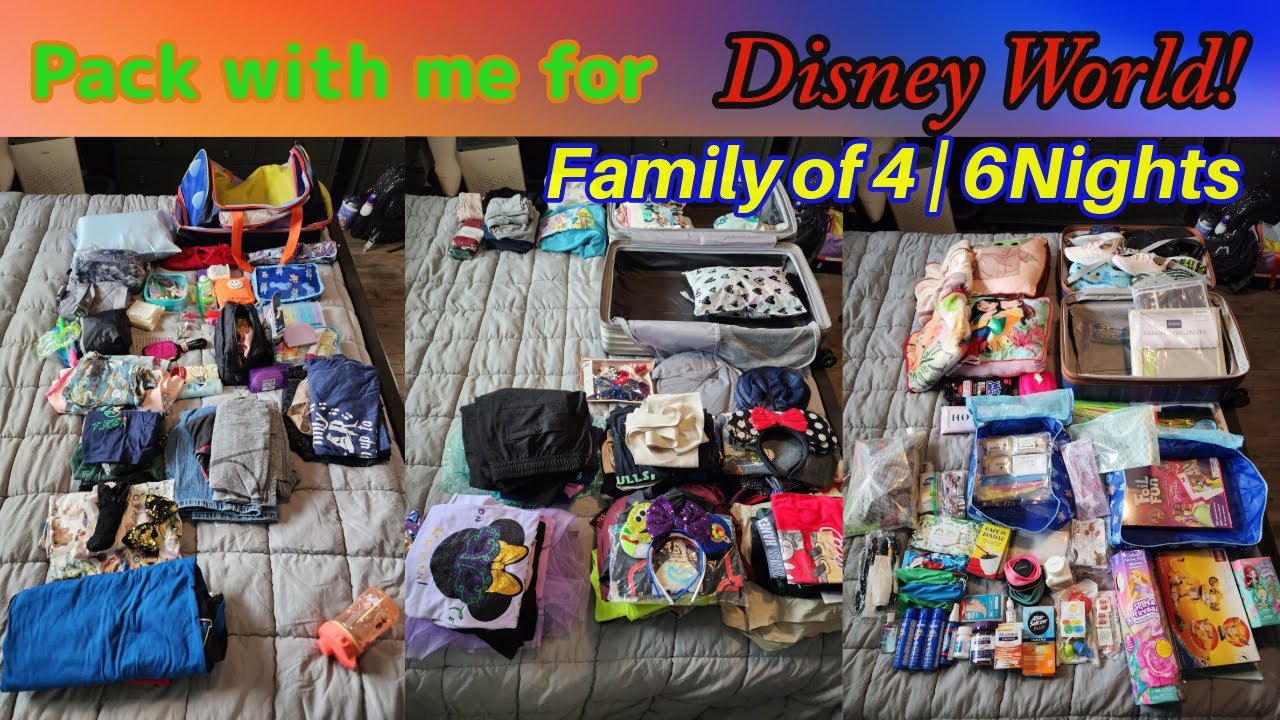 Pack with me for Disney World for a Family of 4 | 6 Nights |2 Outfits per Day | Driving |March 2025