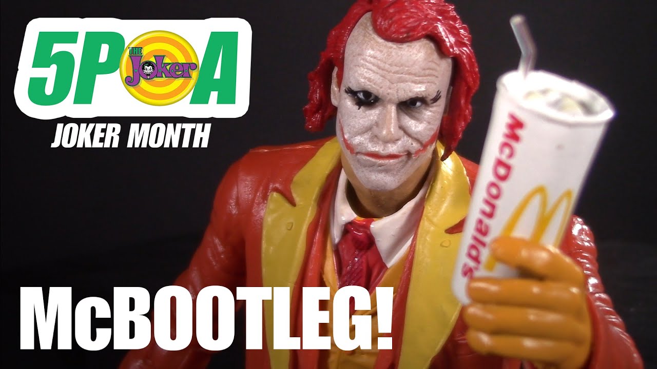 NECA Ronald McDonald Joker Bootleg! Heath Ledger McDonald's KO Knockoff - 5POA Action Figure Review