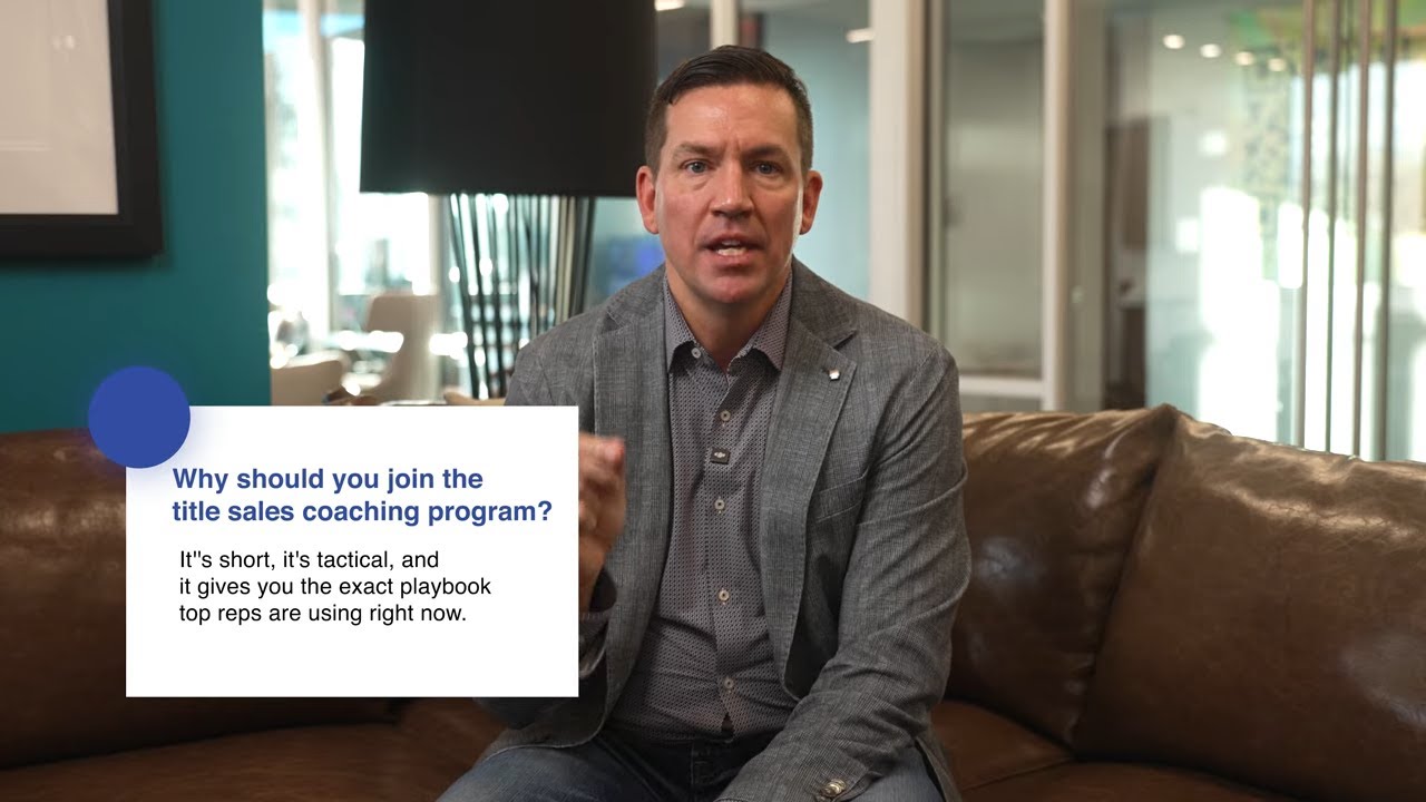 Modern Playbook of Title Insurance Sales Training Video Promo!