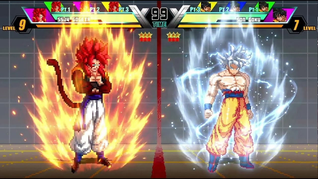 SSJ4 Gogeta vs New Son Goku | Fusion Dominance vs Evolving Saiyan | Jump Force Mugen V6