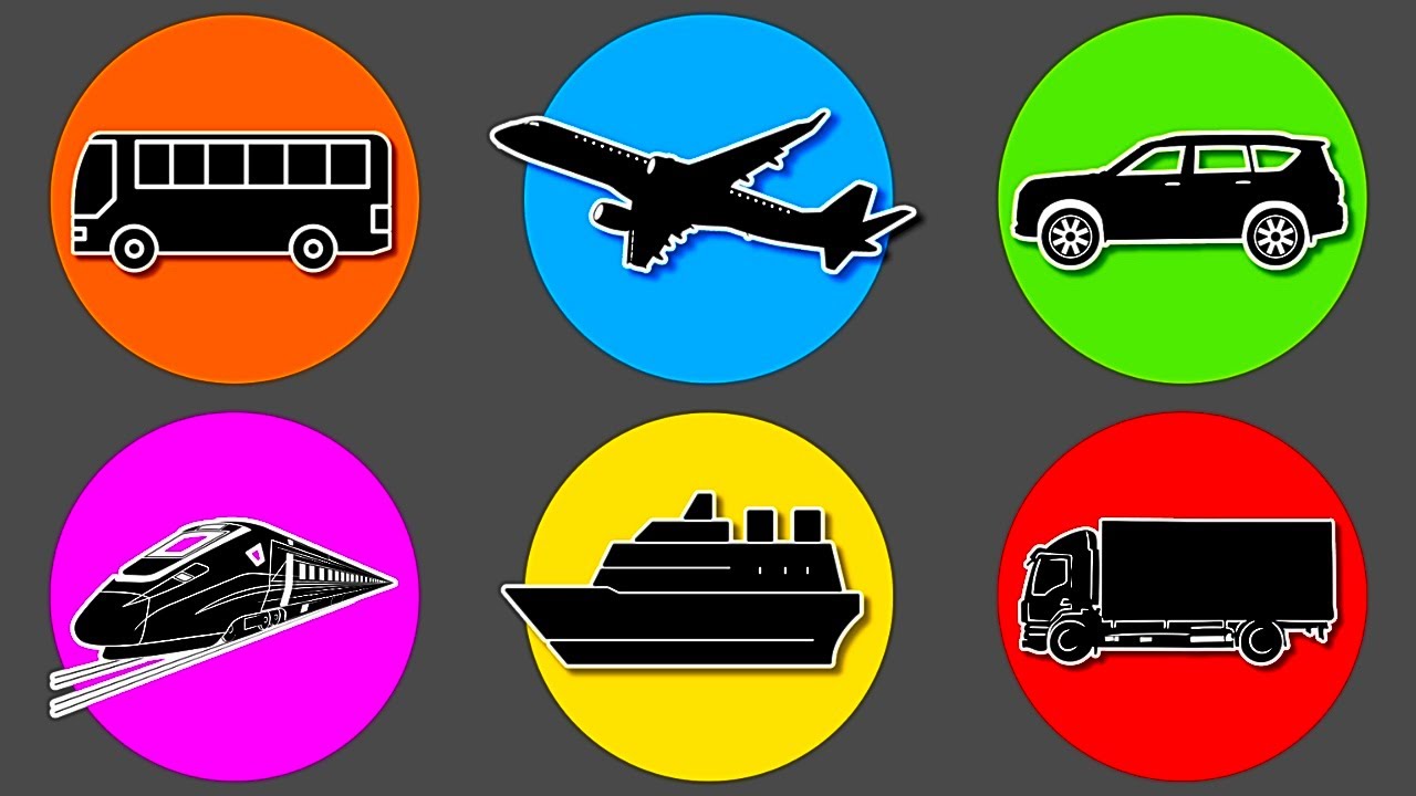 Alat Transportasi: Pesawat Terbang, Kereta Api, Kapal Laut, Mobil, Bus, dan Truk. N009