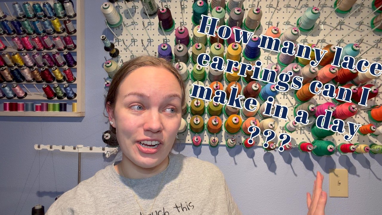 How many embroidered lace earrings can I create in a day?? | 12-hour challenge