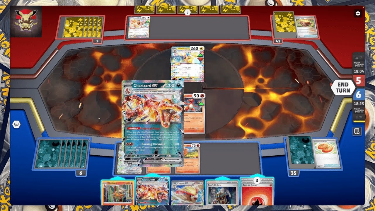 POKEMON TCG LIVE CHARIZARD vs EEVEELUTION WHO WILL WIN?