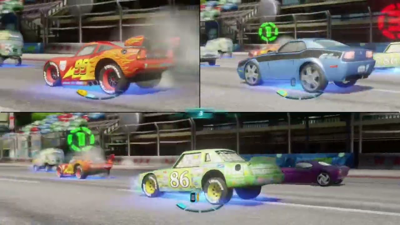 Cars 2 The Video Game | Chick Hicks Vs Rod “Torque” Redline Vs Lightning and his friends |