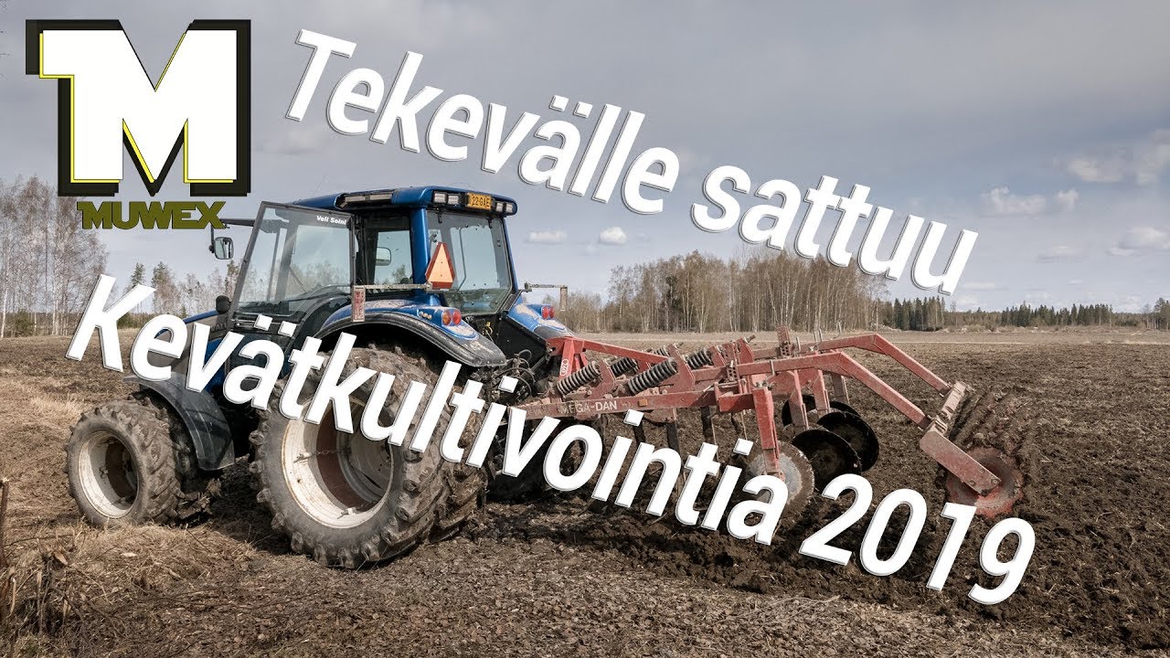 Kultivointia Valtra M120e - Tekevälle sattuu - Ajoin kalliin osan yli
