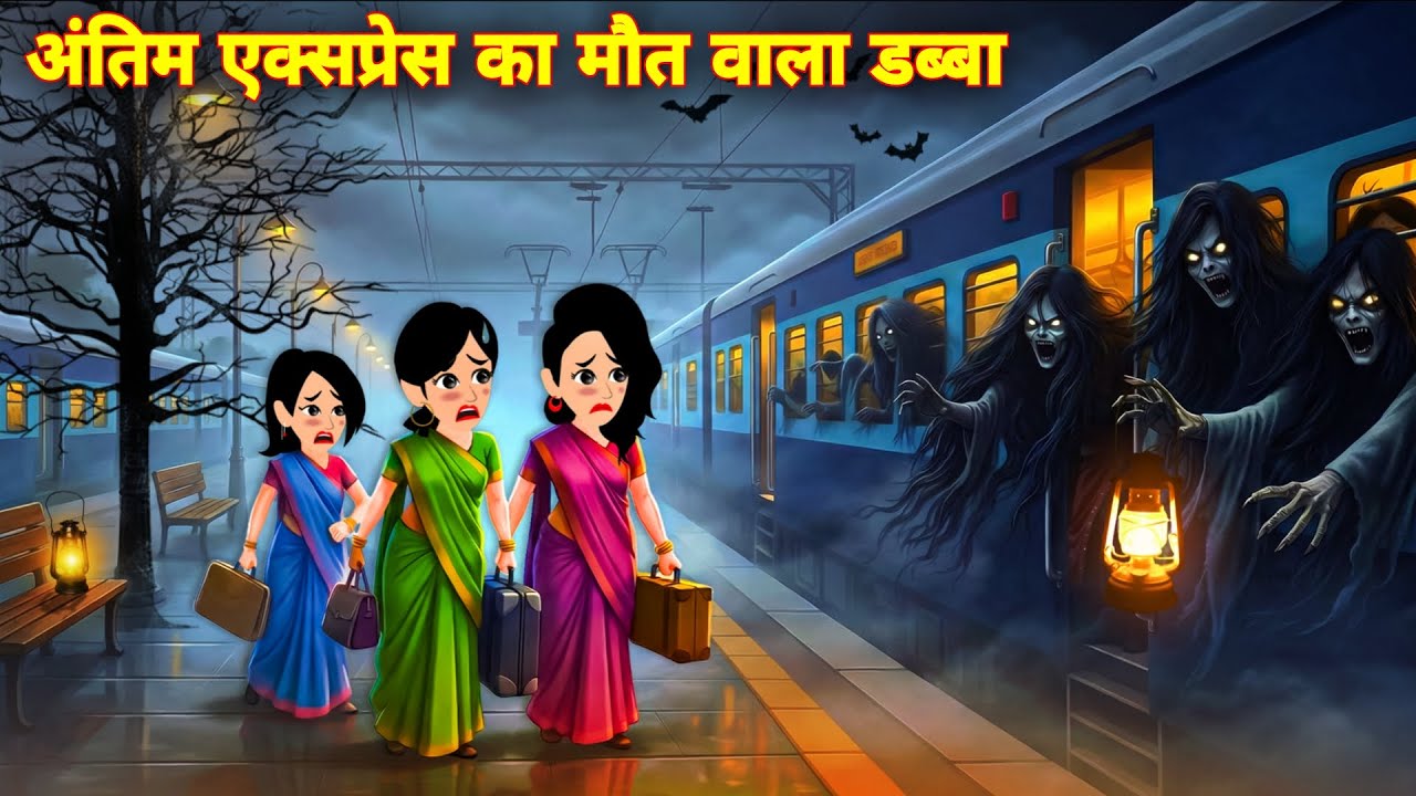अंतिम एक्स्प्रेस का मौत वाला डब्बा😱 | Bhootiya Express Train | Scary Cartoon Story | Horror Kahaniya