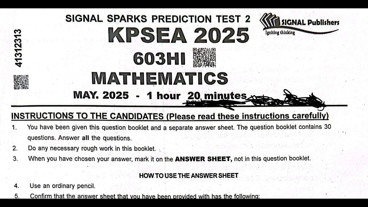 MATHEMATICS GRADE 6 - KPSEA SIGNAL EXAMS MAY 2025