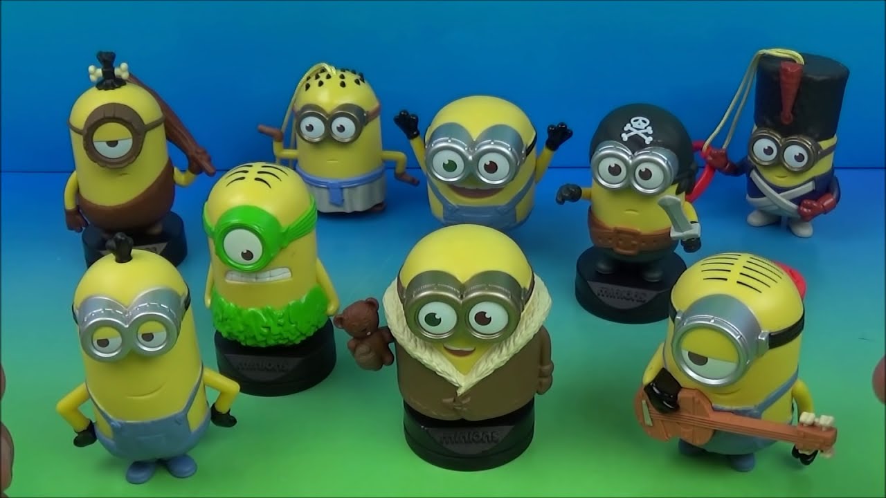 2015 MINIONS MOVIE SET OF 9 McDONALD'S HAPPY MEAL COLLECTIBLES VIDEO REVIEW (CHINA)