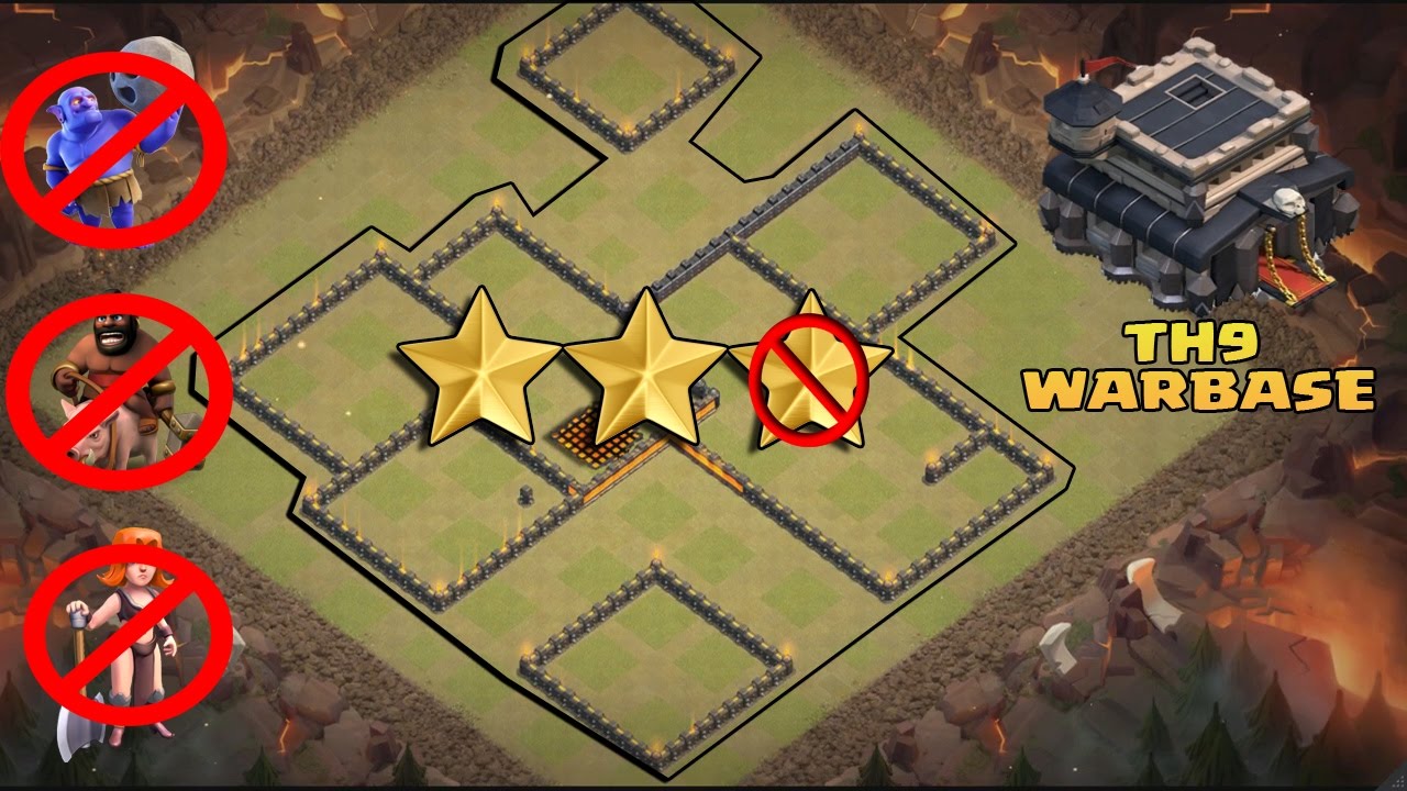COC - TH9 -  ANTI QUEEN WALK WAR BASE- ANTI 3 STAR