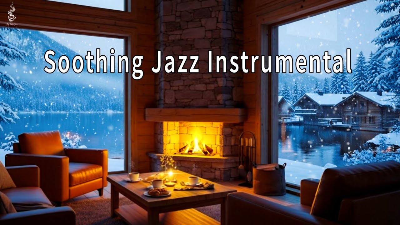 Soothing Jazz Instrumental 🔥 Fireplace Ambience for Relax, Work & Focus