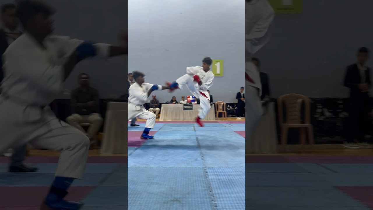 Kumite fight, international karate Championship #karate #fight #flyingkick #karatecontact