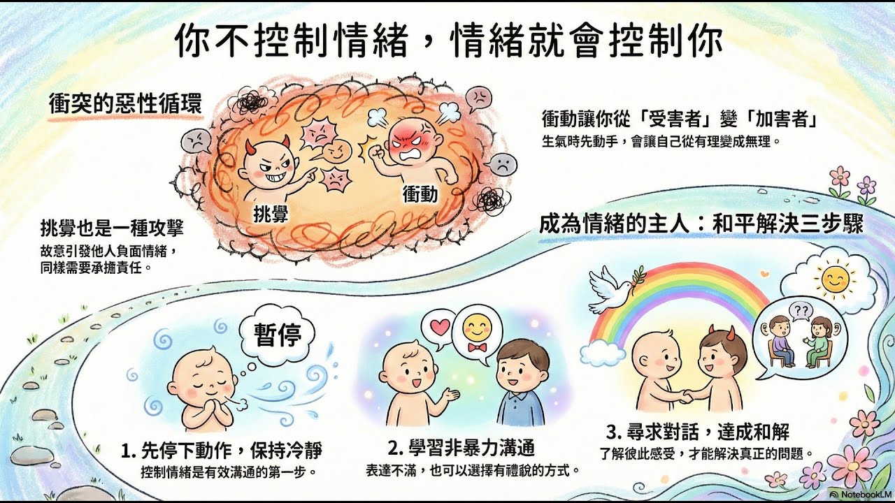 123【同儕相處】你不控制情緒，情緒就會控制你：選擇對話，而不是對打(解說)