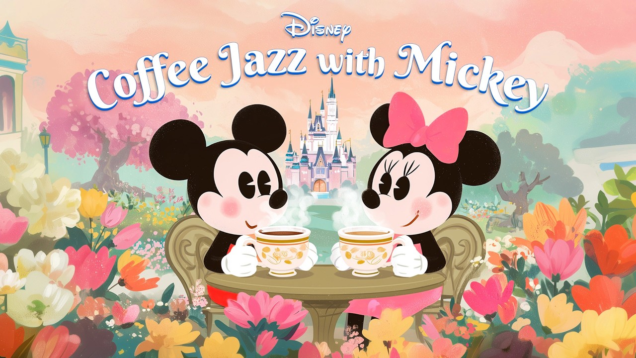 Disney jazz playlist | Jazz coffee in spring park with Mickey and Minnie