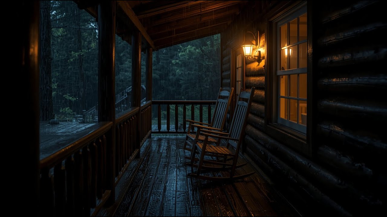 Sounds for Anxiety & Insomnia | Rain on a Cabin Porch at Night (2 Hours)
