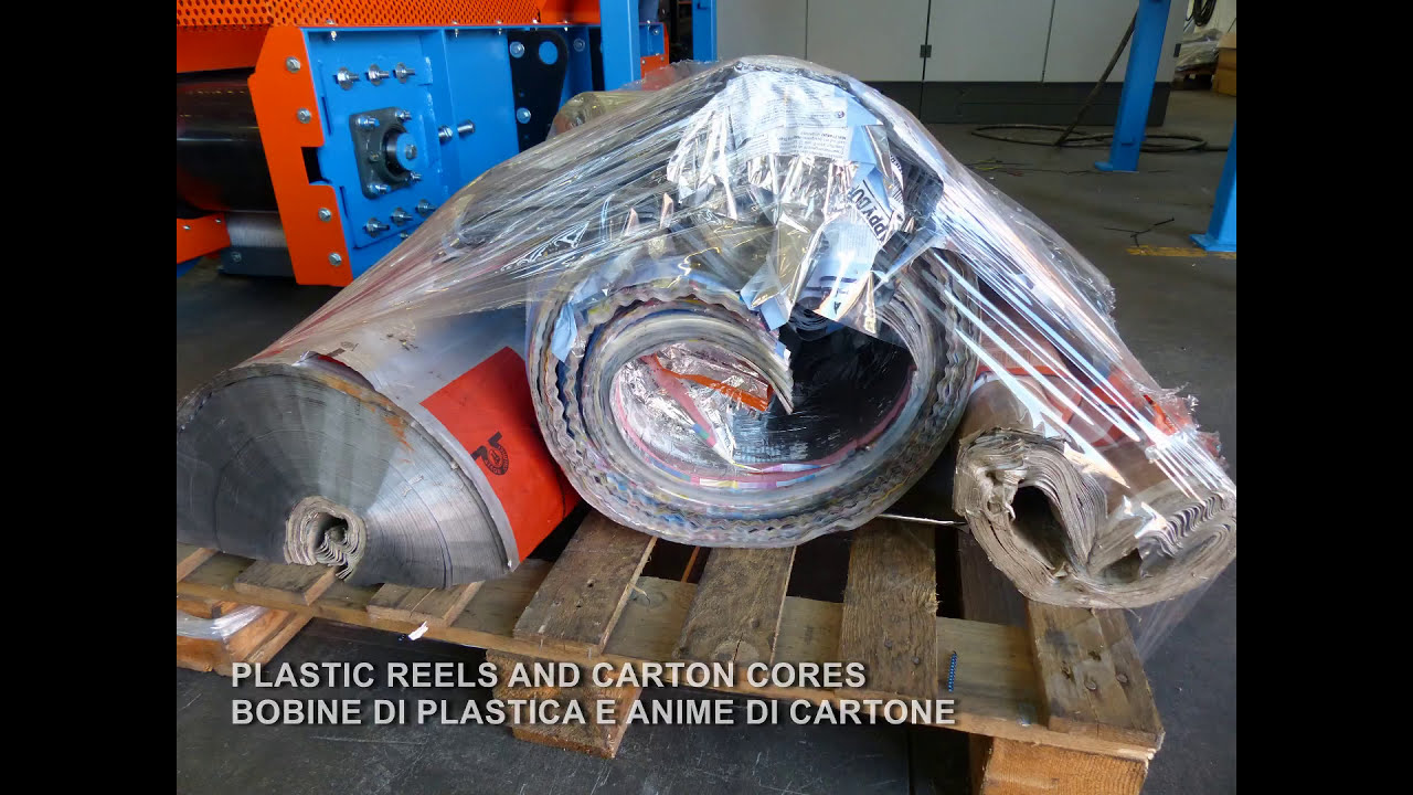Plastic Reels and Carton Cores Recycling: double shaft shredder | Forrec Recycling Systems