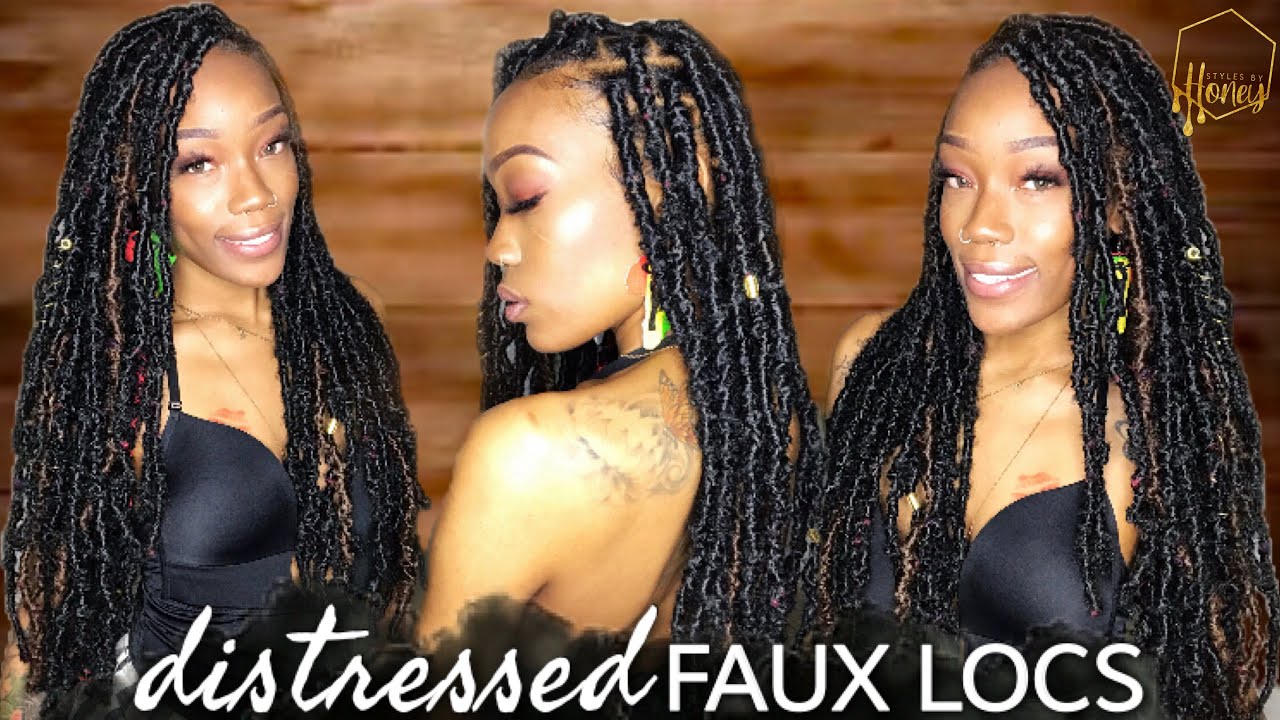Distressed Faux Locs Tutorial 😍 Using Marley Braid + Spring Twist Hair 🔥 feat. Yocoyaco