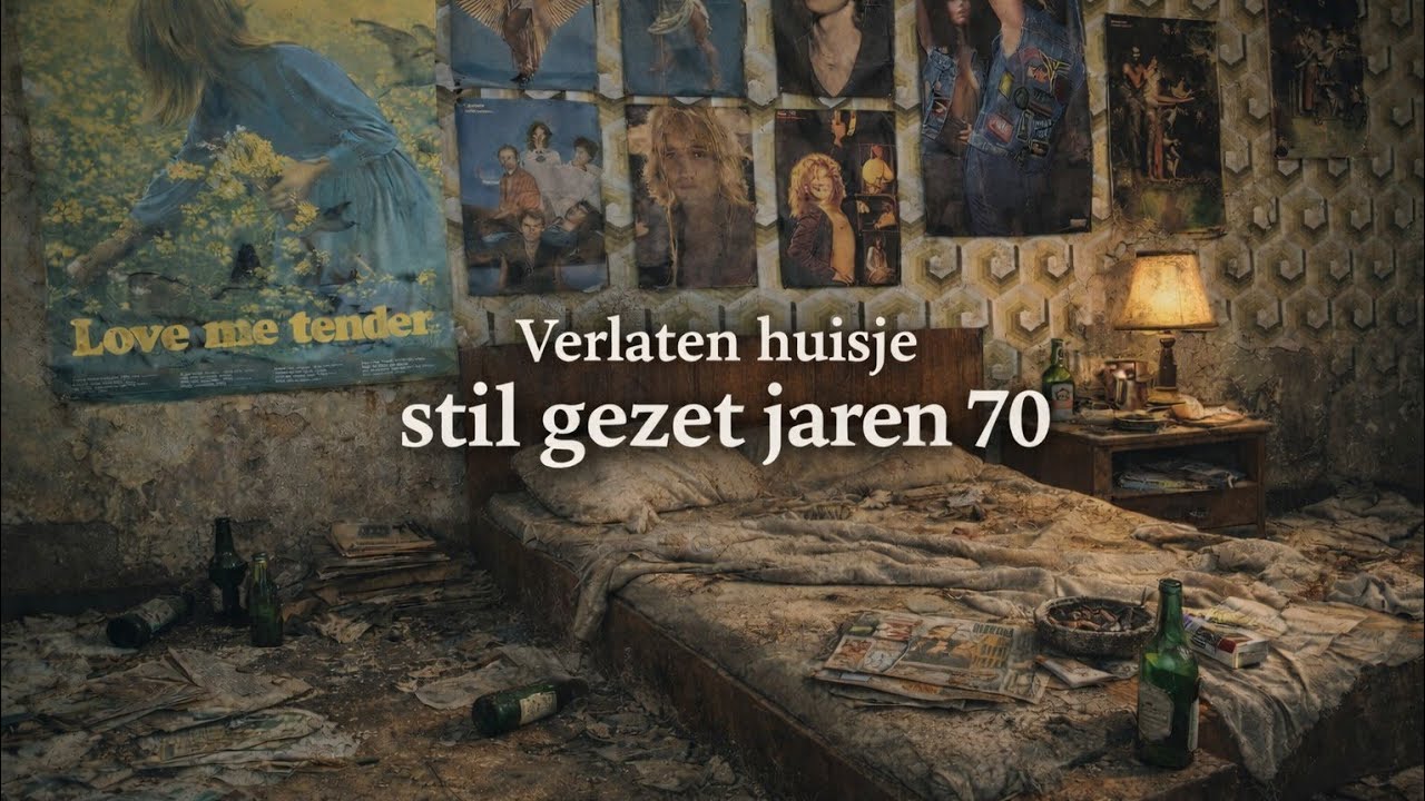 Verborgen en vergeten vond ik een verlaten huisje uit de jaren 70.elektriciteit werkt hier nog