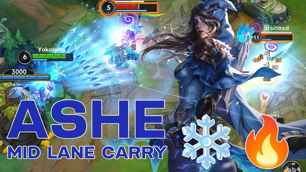 Wild Rift Ashe ❄️ Mid Lane Carry | Full Build Domination Gameplay