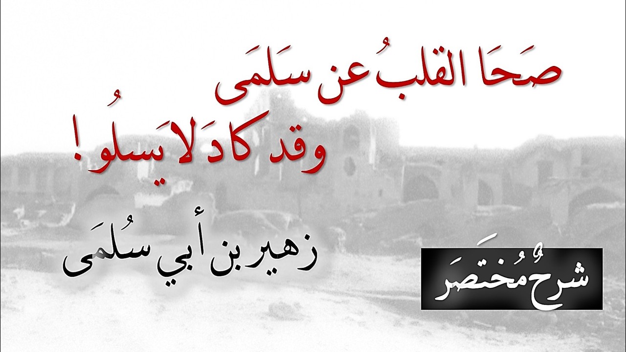 《صَحَا القلبُ عن سلمى وقد كادَ لا يَسلُو!》من عيون شعر زهير بن أبي سُلمى | شرح لطيف مختصر للحفظ_03