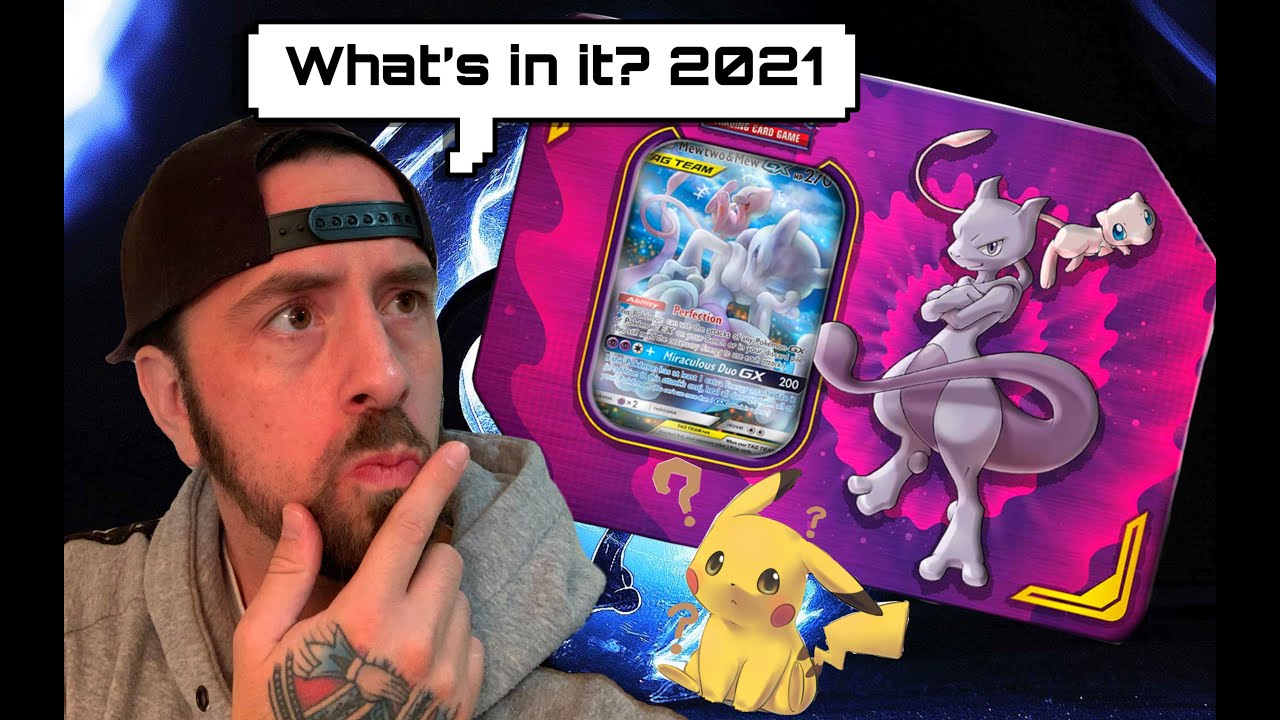 Pokemon Mewtwo and Mew TAG TEAM GX Tin OPENING! *2021 UPDATED* What's Inside?