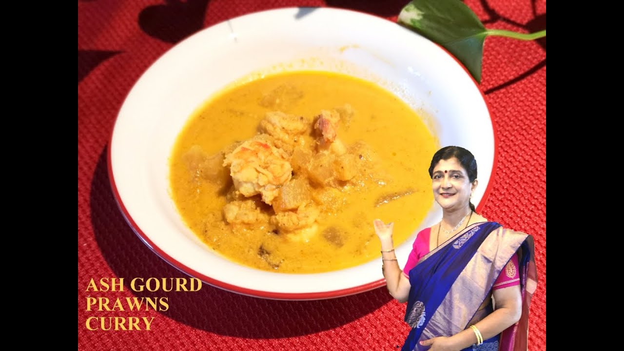 Ash gourd & prawns curry | Mangalorean style prawns & ash gourd curry | seafood | Prawn Kuvalo Curry