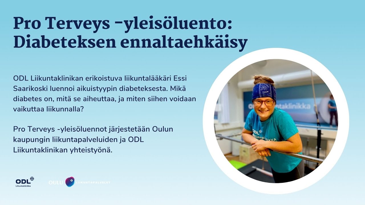 Pro Terveys - yleisöluento Diabeteksen ennaltaehkäisy.