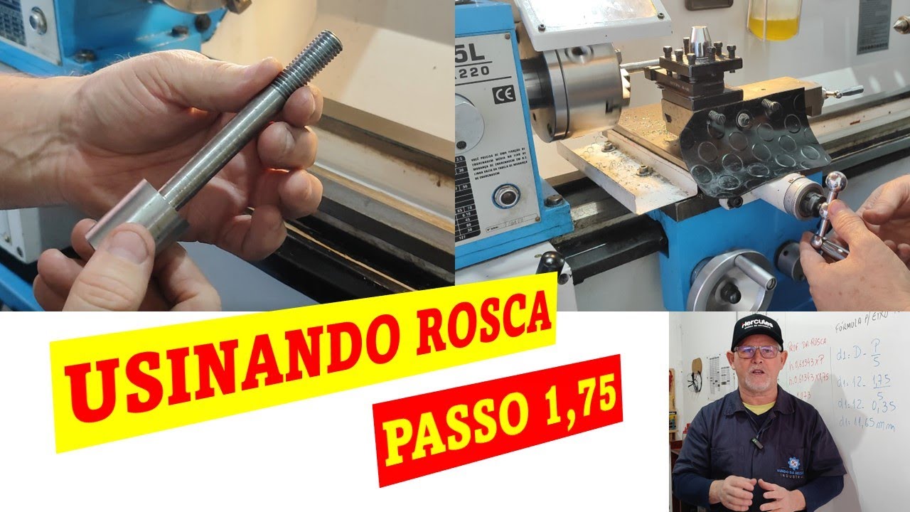 Como usinar uma rosca M12 x 1,75 no BVB 25 L        #mundodamecanicaindustrial