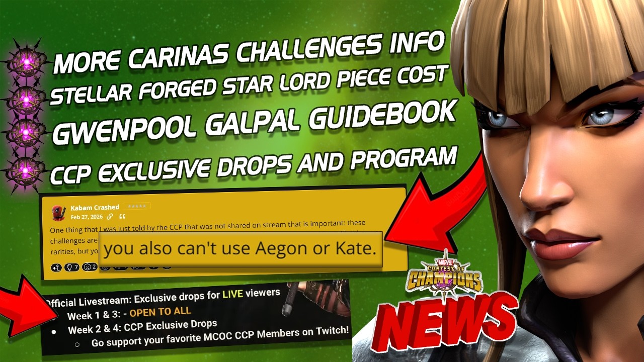 Kabam Crashed предоставляет больше подробностей о Каринах | Режим Gwenpool Galpal | Стоимость улу...