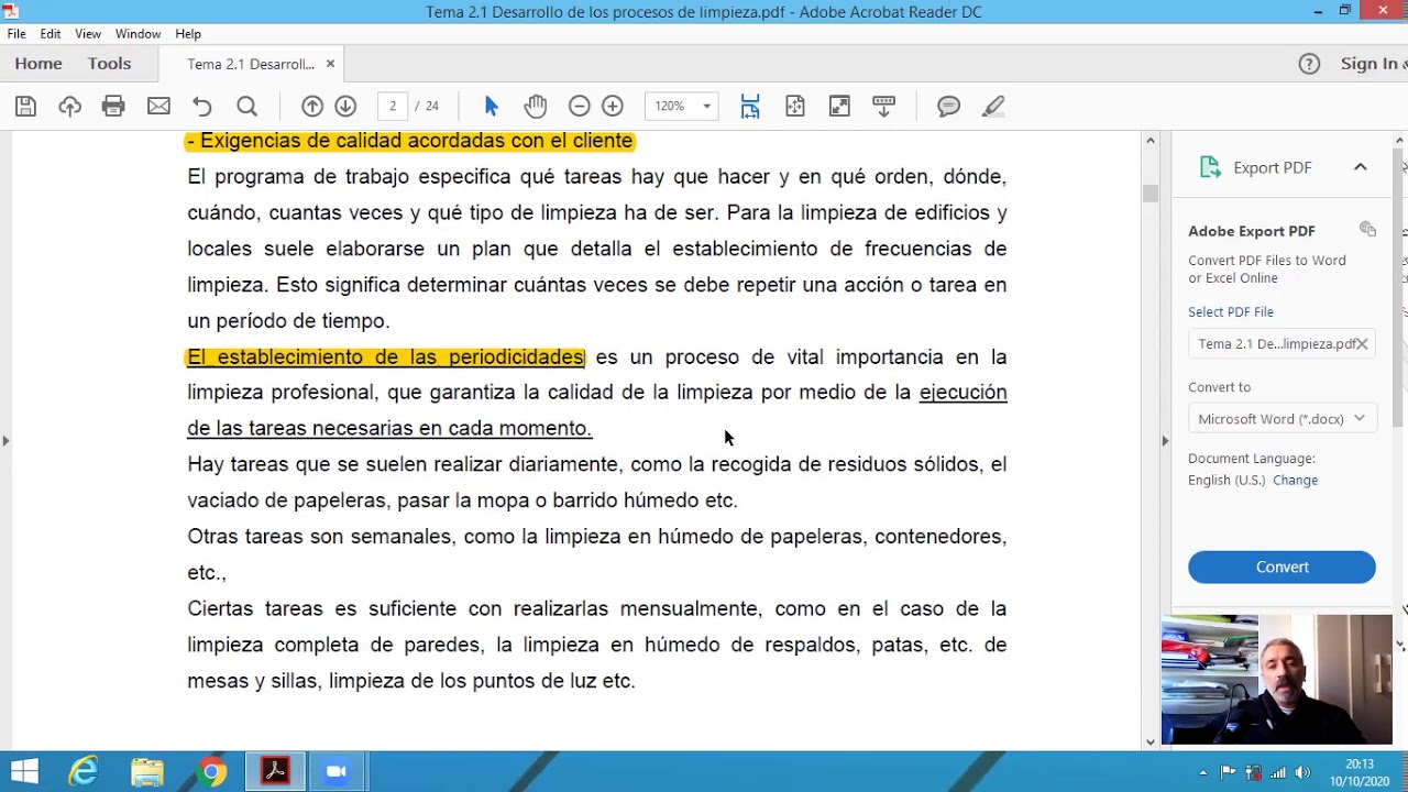 Oposiciones Personal de Servicios  Tema 2 1 Desarrollo de los procesos de limpieza