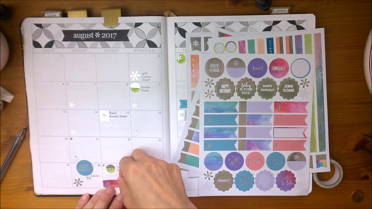 Monatsdeko August 2017 - Erin Condren Hardbound