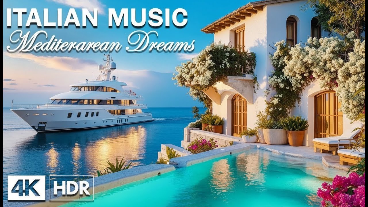 Romantic Vibes & Mediterranean Music 🎶 3+ Hours Scenic Amalfi Coast & Lake Como Relaxation 4K