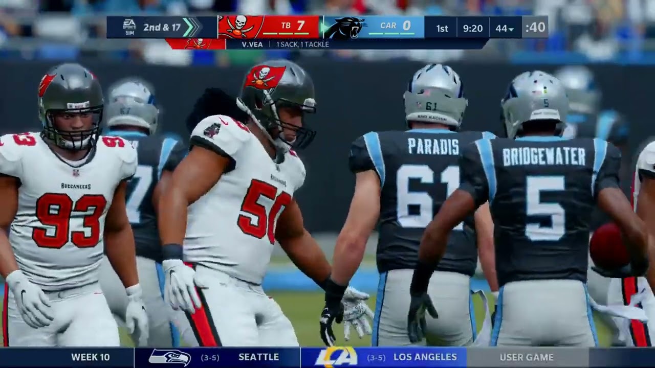 Carolina Panthers vs Tampa Bay Buccaneers. Madden Franchise Mode game