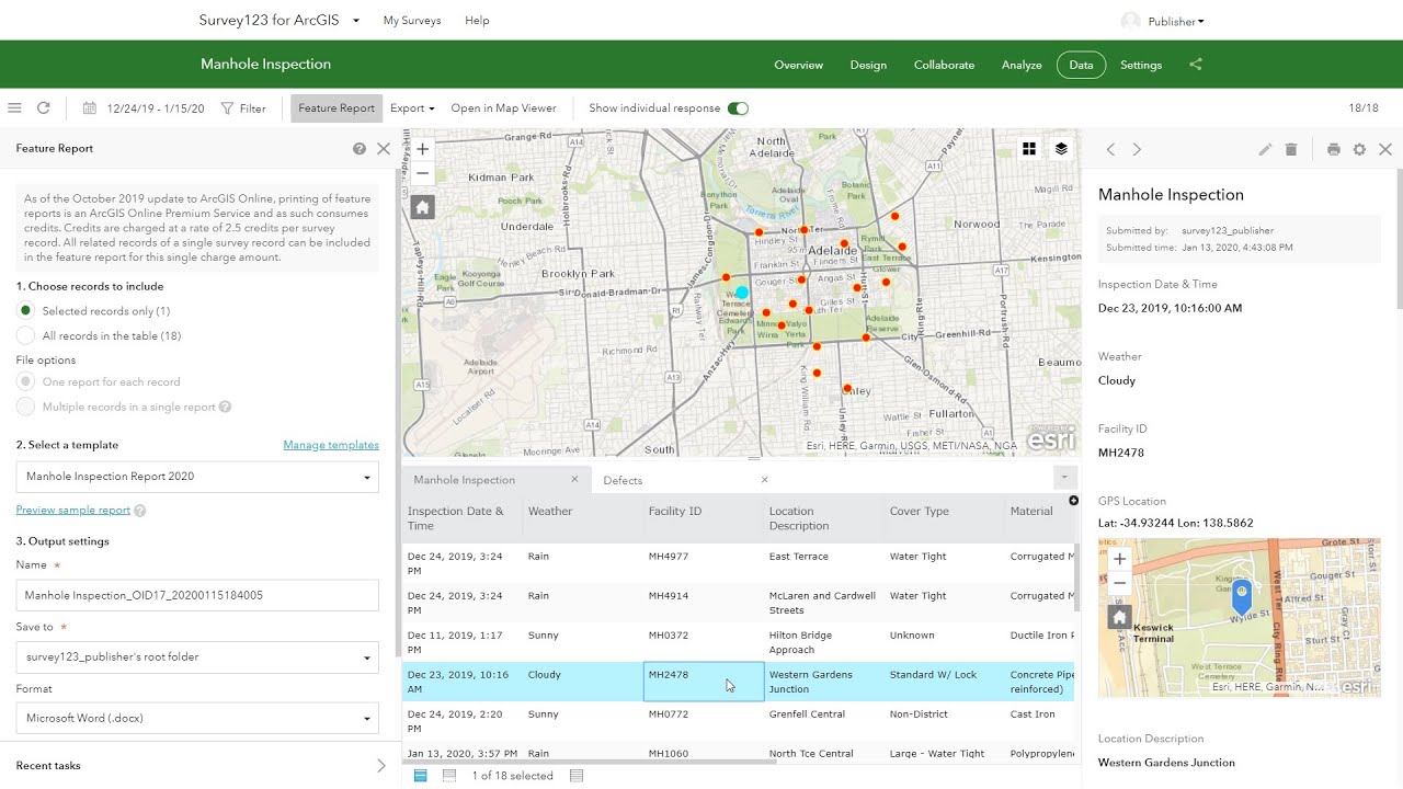 ArcGIS Survey123: Create Feature Reports