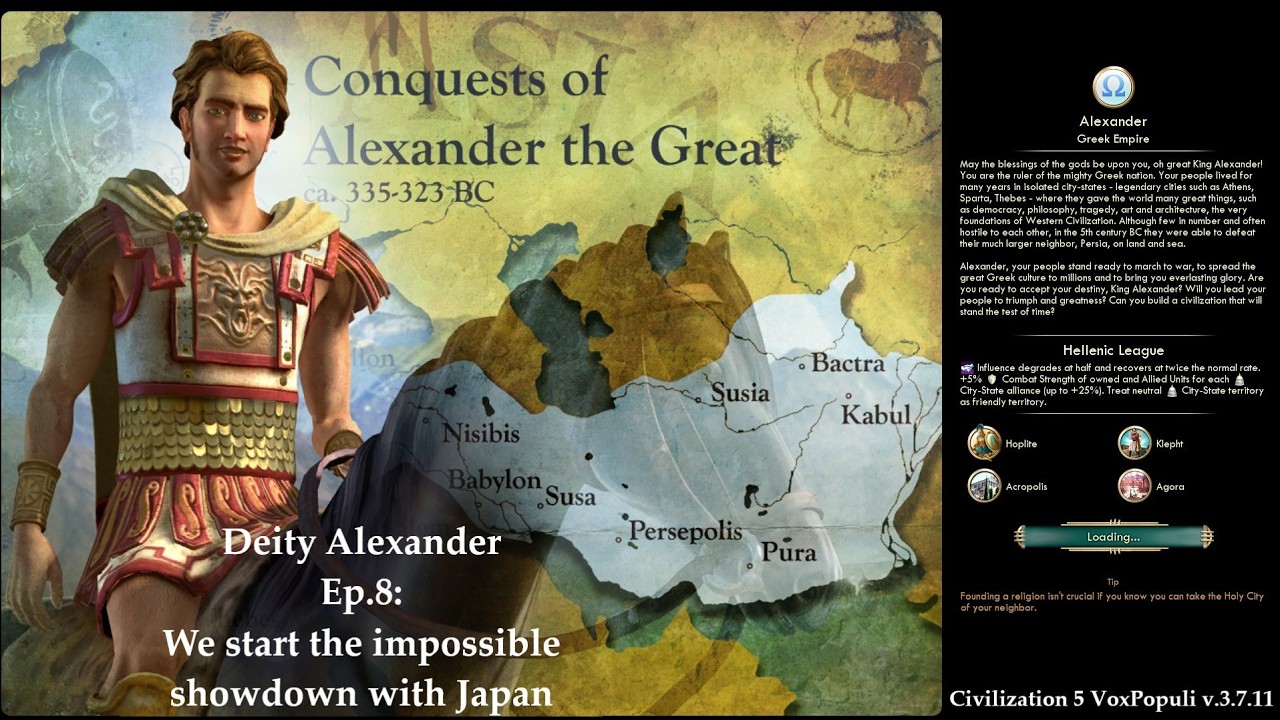 Civ 5 Vox Populi: Deity Alexander - Ep.8: We start the impossible showdown with Japan