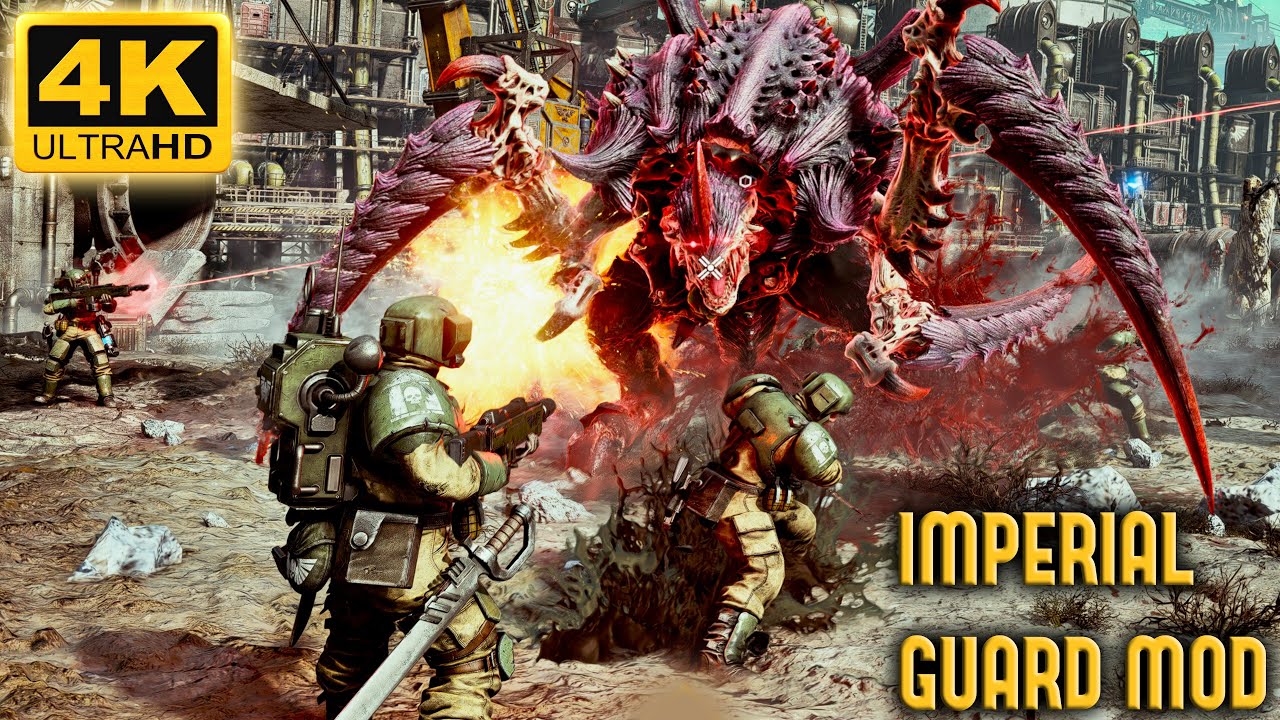 SPACE MARINE 2 MODDING IS INSANE! Imperial Guard Army vs Tyranid Invasion (4K)