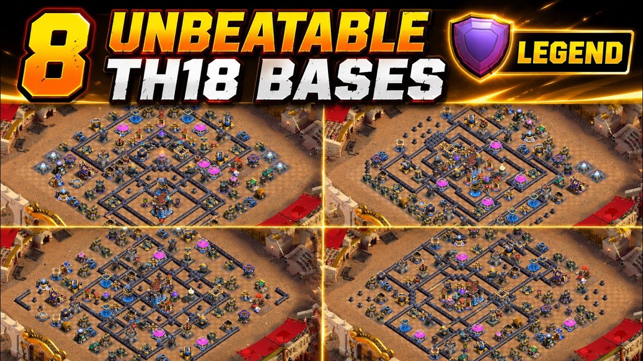 8 UNBEATABLE TH18 Legend League Bases 🔥 Best TH18 Legend Bases 2026