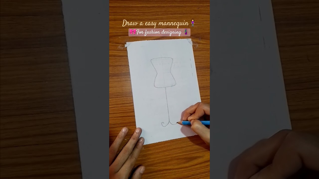 🎀how to draw a easy mannequin for fashion designing🥻#youtubeshorts #art #fashion @funcraftsdiy66🙏