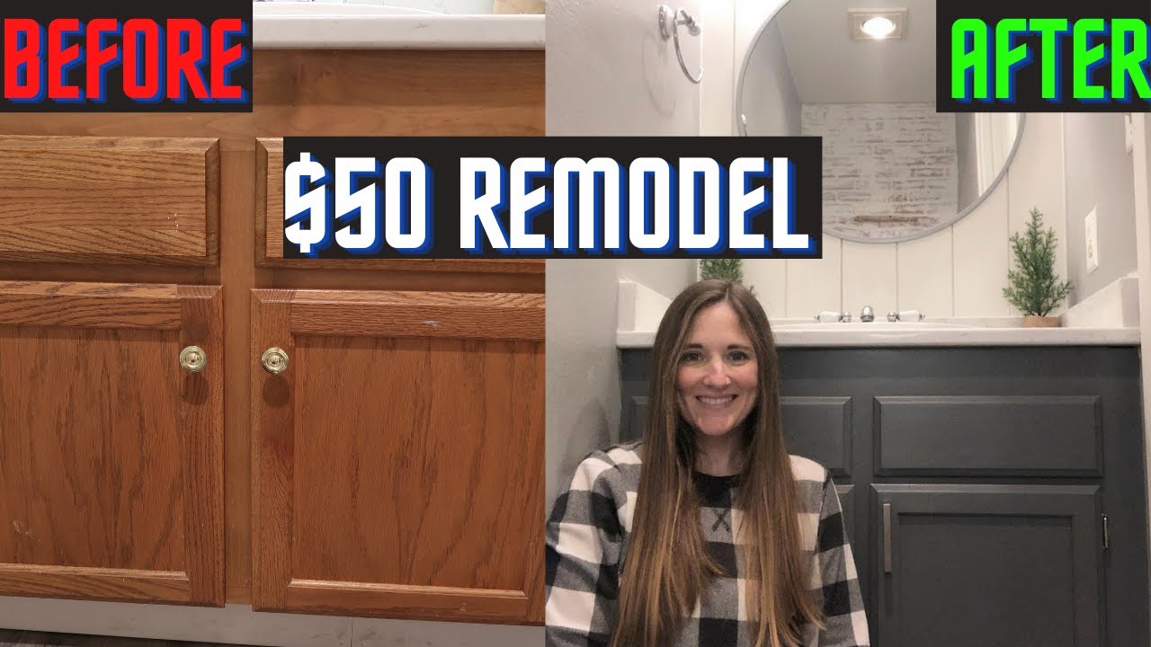 How to Remodel Bathroom Cabinets / Cheap and Easy DIY Under $50