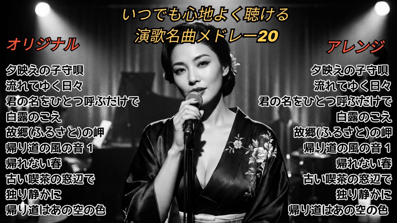 いつでも心地よく聴ける演歌名曲メドレー20 (1) #演歌 #哀愁 #懐メロ #昭和歌謡カバー
