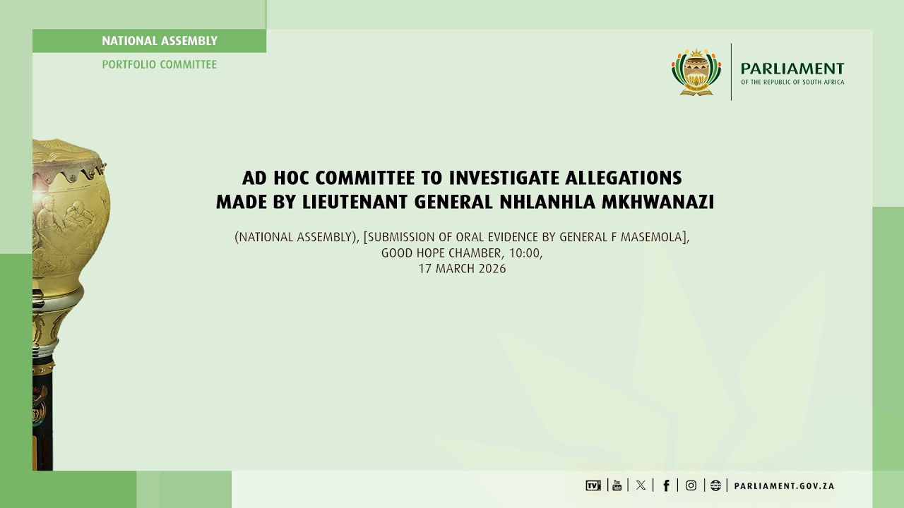 Ad Hoc Committee to Investigate Allegations made by Lieutenant General Mkhwanazi, 17 March 2026