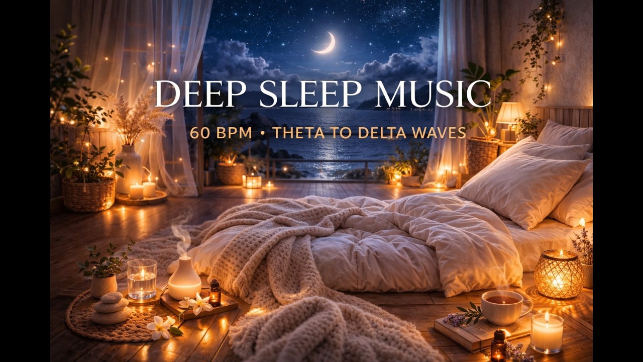 Fall Asleep Fast in 3 Minutes | Deep Sleep Music 60 BPM • Screen Off After 10 Minutes