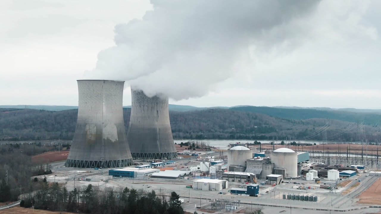4k 60FPS drone View Of Power Plant Industries