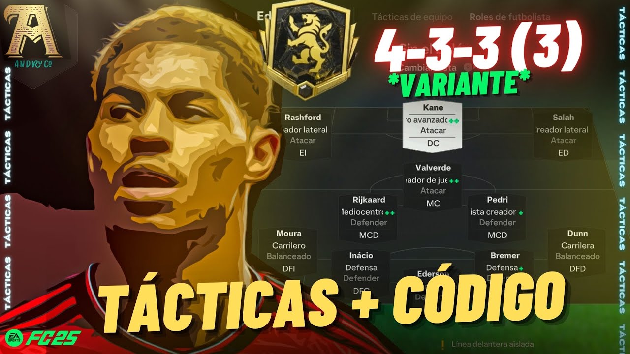 ⚡Táctica Defensiva/Agresiva (Div Élite) | 4-3-3(3) Variante | Tácticas + Código ✅🏆  EA FC 25